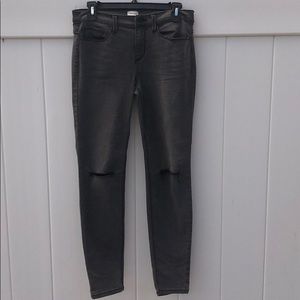 Gray Jeans with holes in knee